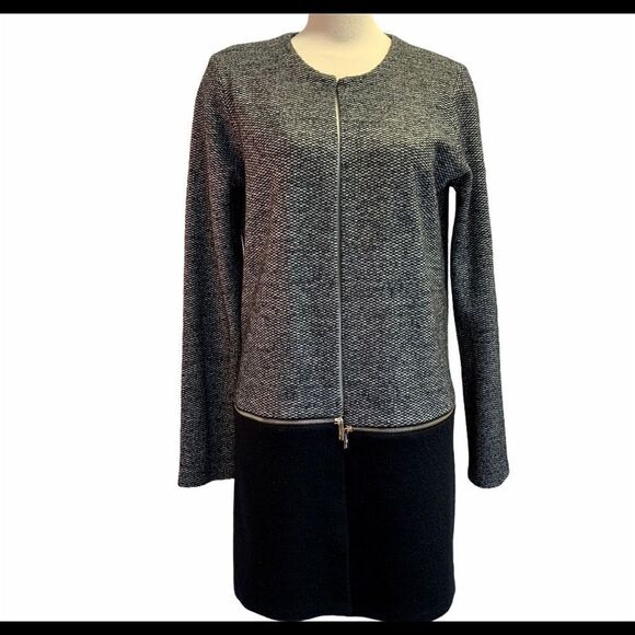 Karl LAGERFELD Grey Mixed Tweed Longline blazer Jacket coat Sz M - Picture 5 of 11